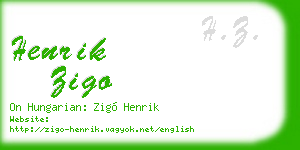 henrik zigo business card